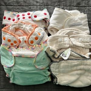 Bundle of six fitted diapers